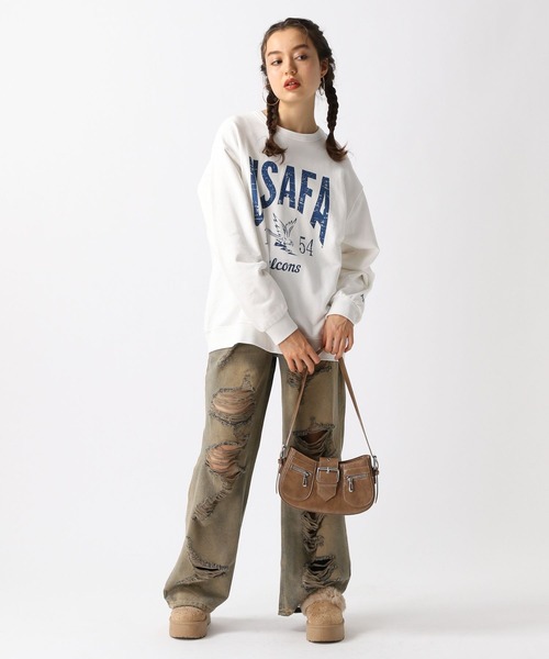 FOREVER 21（フォーエバー トゥエンティーワン）の「【2025SS】【DISCUS（ディスカス）】カレッジビッグ裏毛（スウェット・レディース・グレー/グリーン/ホワイト/チャコールグレー・FREE）」の13枚目の写真