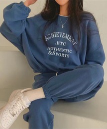 WESTSEA（ウエストシー）の「スウェット 裏毛 英字ロゴトレーナー ＆ ジョガーパンツ 上下セットアップ（ルームウェア/パジャマ）」