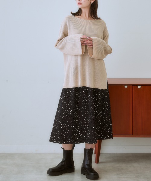 nissen(ニッセン)の「後リボンウエストゴムシャーリング水玉ワンピース(ワンピース・レディース・ブラック系/ブラック系1・LL/L/M/S/3L)」の11枚目の写真