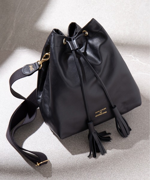 YOUNG&OLSEN The DRYGOODS STORE（ヤングアンドオルセン）の「【YOUNG&OLSEN】別注　SMOOTH LEATHER DS BAG（ショルダーバッグ・レディース・ベージュ/ブラック・FREE）」の14枚目の写真