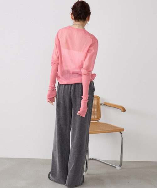 Auntie Rosa Holiday(アンティローザホリデー)の「ピンタックケミカルスウェットイージーワイドパンツ(スウェットパンツ・レディース・ブラック/サックスブルー・FREE)」の12枚目の写真