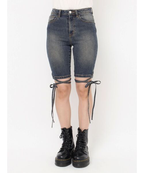 jouetie（ジュエティ）の「ストレッチデニムバイカーパンツ（デニムパンツ・レディース・ブラック/ブルー・SMALL/MEDIUM）」の10枚目の写真