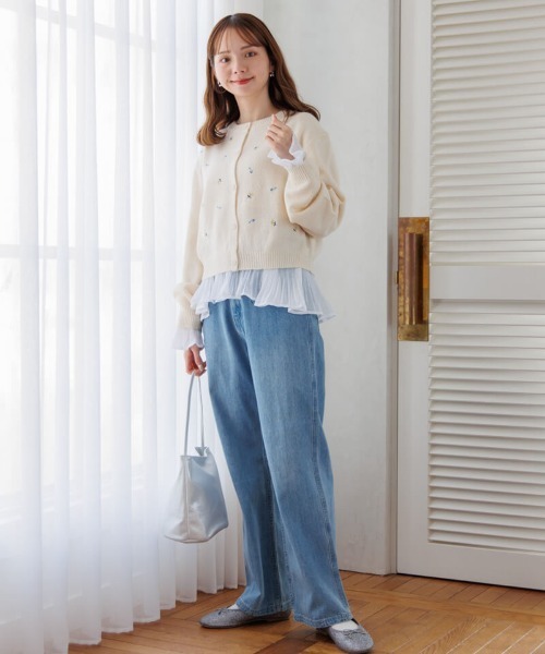 flower(フラワー)の「リトルフラワーズカーディガン(カーディガン/ボレロ・レディース・アイボリー/ピンク・FREE)」の7枚目の写真