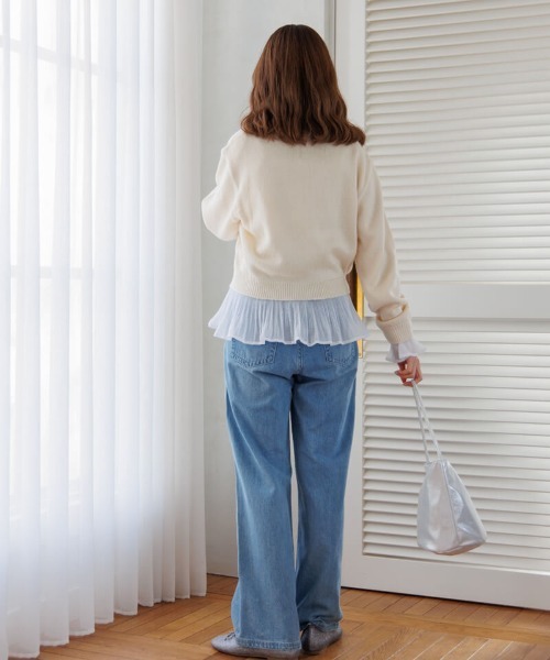 flower(フラワー)の「リトルフラワーズカーディガン(カーディガン/ボレロ・レディース・アイボリー/ピンク・FREE)」の8枚目の写真