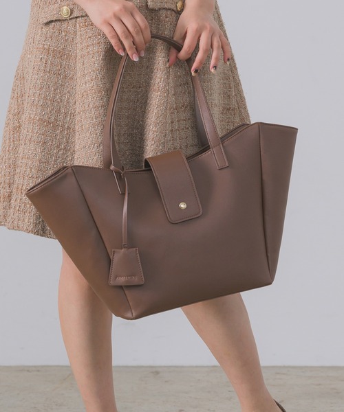 INTER FACTORY（インターファクトリー）の「ワンハンドルトートバッグ【A4サイズ収納 / 通勤・通学にも◎】made in INTER FACTORY（トートバッグ・レディース・ブラック/ブラウン・FREE）」の5枚目の写真