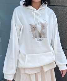 ホワイトキャットパールデザインパーカー