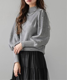 SUGAR BISKET tシャツ スカラップパールネック ティアードプル