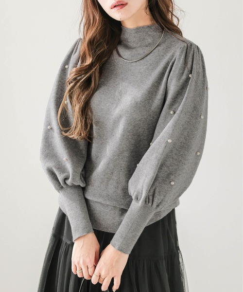 袖パール ニットプルオーバー（ニット/セーター）｜SUGAR BISKET