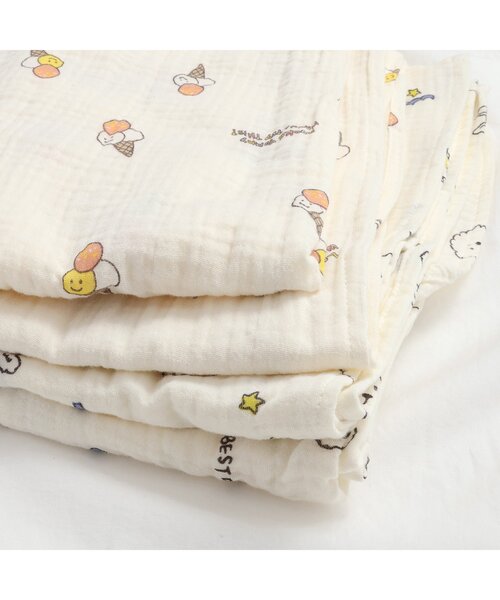 BREEZE(ブリーズ)の「ガーゼブランケット(おくるみ・キッズ・オレンジ/ブルー・FREE)」の5枚目の写真