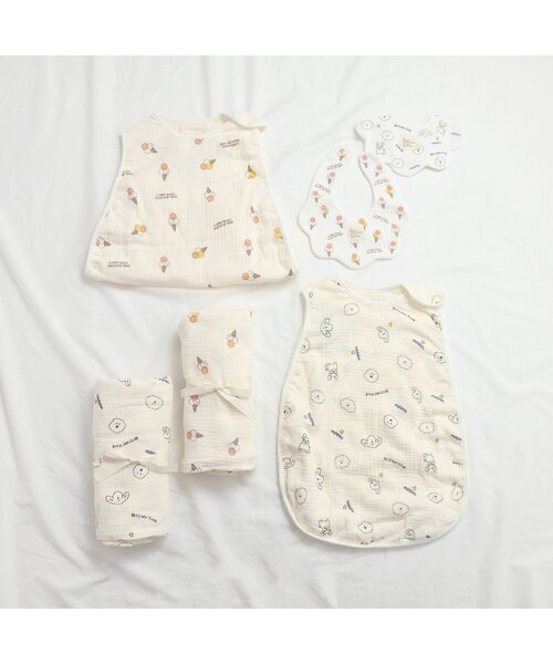 BREEZE(ブリーズ)の「ガーゼブランケット(おくるみ・キッズ・オレンジ/ブルー・FREE)」の6枚目の写真