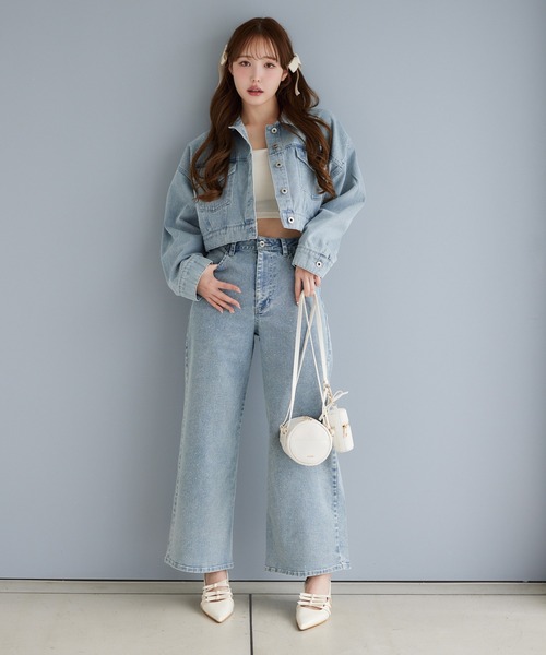 one after another NICE CLAUP(ワンアフターアナザーナイスクラップ)の「ストレッチワイドデニムパンツ(デニムパンツ・レディース・ネイビー/ライトブルー/ブルー・SMALL/MEDIUM)」の8枚目の写真