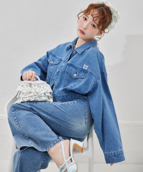 one after another NICE CLAUP(ワンアフターアナザーナイスクラップ)の「ストレッチワイドデニムパンツ(デニムパンツ・レディース・ネイビー/ライトブルー/ブルー・SMALL/MEDIUM)」の6枚目の写真
