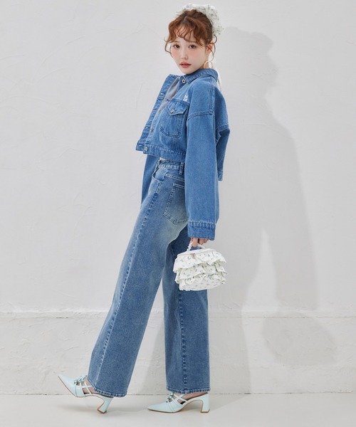 one after another NICE CLAUP(ワンアフターアナザーナイスクラップ)の「ストレッチワイドデニムパンツ(デニムパンツ・レディース・ネイビー/ライトブルー/ブルー・SMALL/MEDIUM)」の5枚目の写真