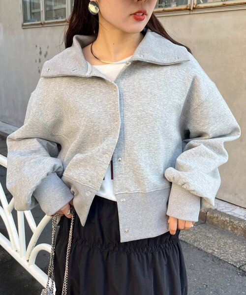 CIAOPANIC TYPY（チャオパニックティピー）の「襟付きダンボールスウェット（Tシャツ/カットソー・レディース・ピンク/ホワイト/チャコールグレー/グレー・ONE SIZE）」の3枚目の写真