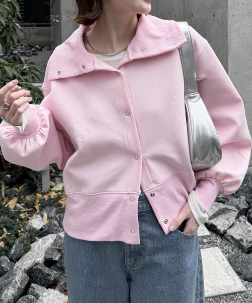 CIAOPANIC TYPY（チャオパニックティピー）の「襟付きダンボールスウェット（Tシャツ/カットソー・レディース・ピンク/ホワイト/チャコールグレー/グレー・ONE SIZE）」の4枚目の写真