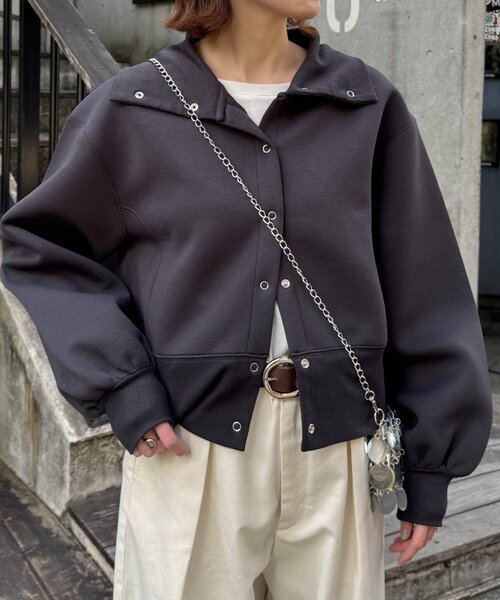 CIAOPANIC TYPY（チャオパニックティピー）の「襟付きダンボールスウェット（Tシャツ/カットソー・レディース・ピンク/ホワイト/チャコールグレー/グレー・ONE SIZE）」の2枚目の写真