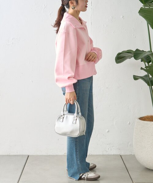 CIAOPANIC TYPY（チャオパニックティピー）の「襟付きダンボールスウェット（Tシャツ/カットソー・レディース・ピンク/ホワイト/チャコールグレー/グレー・ONE SIZE）」の6枚目の写真