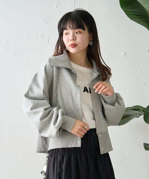 CIAOPANIC TYPY（チャオパニックティピー）の「襟付きダンボールスウェット（Tシャツ/カットソー・レディース・ピンク/ホワイト/チャコールグレー/グレー・ONE SIZE）」の12枚目の写真