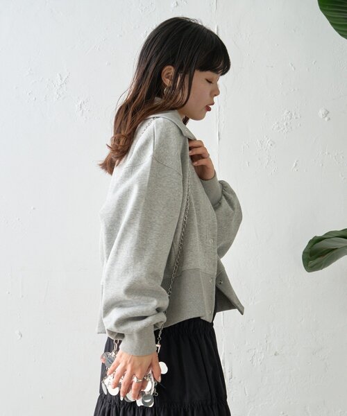 CIAOPANIC TYPY（チャオパニックティピー）の「襟付きダンボールスウェット（Tシャツ/カットソー・レディース・ピンク/ホワイト/チャコールグレー/グレー・ONE SIZE）」の14枚目の写真