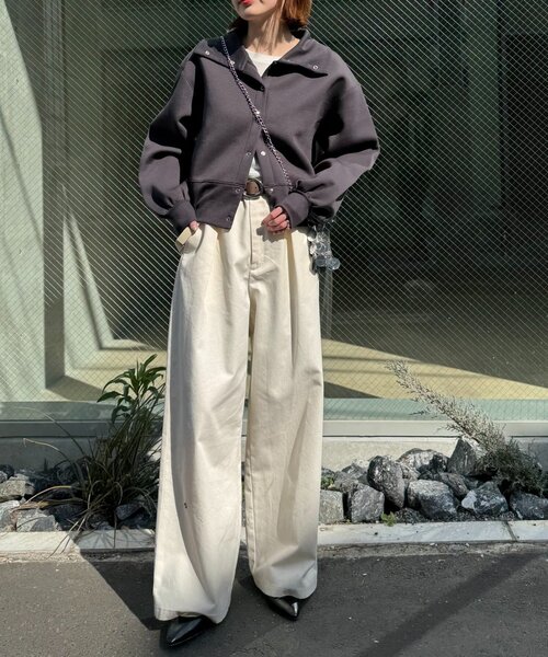 CIAOPANIC TYPY（チャオパニックティピー）の「襟付きダンボールスウェット（Tシャツ/カットソー・レディース・ピンク/ホワイト/チャコールグレー/グレー・ONE SIZE）」の22枚目の写真