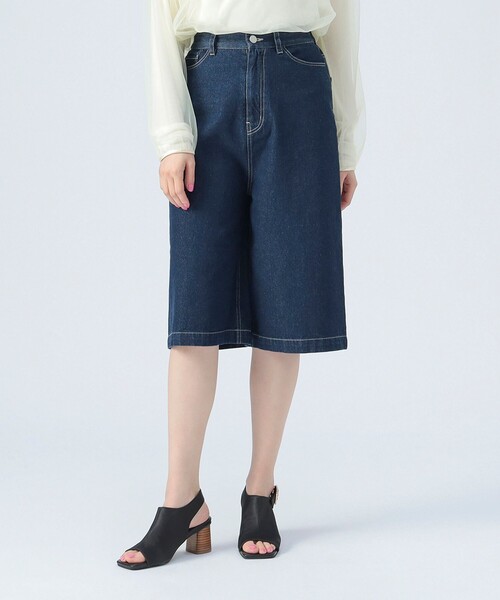 【ALAIA】ニットウエストバンド デニム バミューダ ショーツ ALAIA】ニットウエストバンド デニム バミューダ ショーツ