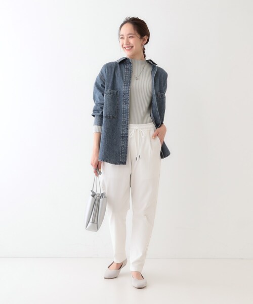 DRESKIP(ドレスキップ)の「【洗える/S-LL】一枚でもインナーでも プチハイネック リブニット(ニット/セーター・レディース・ブルーグリーン/ライトグレー/ブラック/オフホワイト・02/01/04/03)」の11枚目の写真