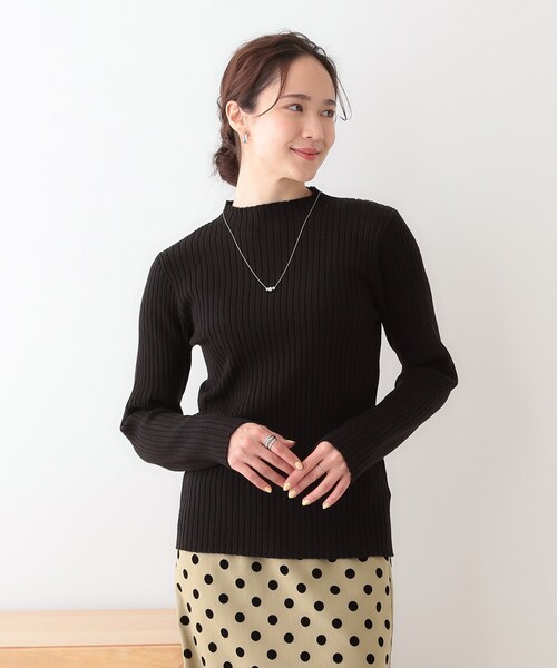 DRESKIP(ドレスキップ)の「【洗える/S-LL】一枚でもインナーでも プチハイネック リブニット(ニット/セーター・レディース・ブルーグリーン/ライトグレー/ブラック/オフホワイト・02/01/04/03)」の13枚目の写真