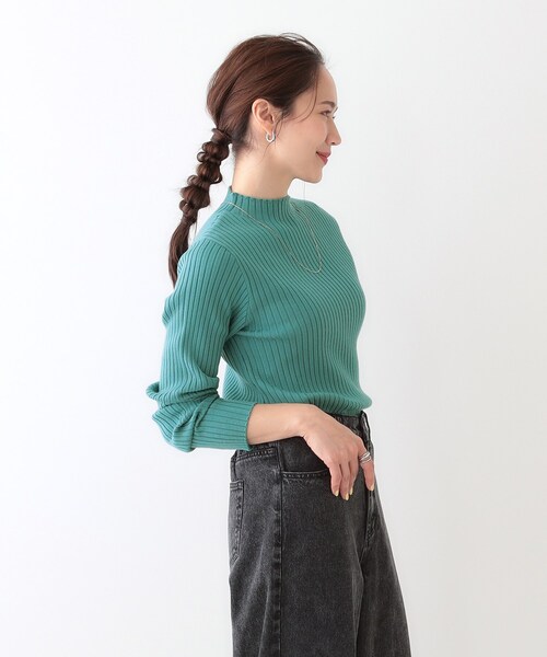 DRESKIP(ドレスキップ)の「【洗える/S-LL】一枚でもインナーでも プチハイネック リブニット(ニット/セーター・レディース・ブルーグリーン/ライトグレー/ブラック/オフホワイト・02/01/04/03)」の17枚目の写真