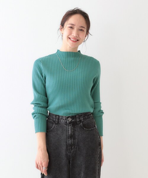 DRESKIP(ドレスキップ)の「【洗える/S-LL】一枚でもインナーでも プチハイネック リブニット(ニット/セーター・レディース・ブルーグリーン/ライトグレー/ブラック/オフホワイト・02/01/04/03)」の18枚目の写真