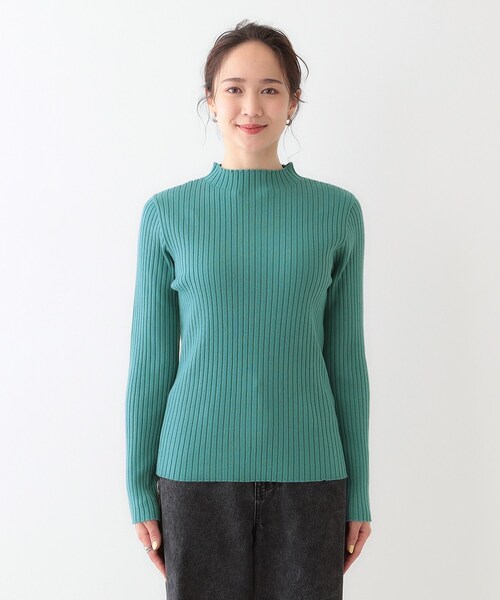 DRESKIP(ドレスキップ)の「【洗える/S-LL】一枚でもインナーでも プチハイネック リブニット(ニット/セーター・レディース・ブルーグリーン/ライトグレー/ブラック/オフホワイト・02/01/04/03)」の21枚目の写真