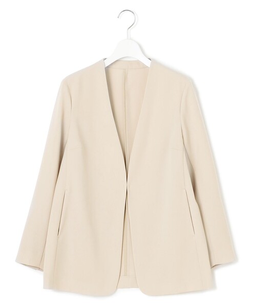 23区 L（ニジュウサンクオオキイサイズ）の「【セットアップ対応/洗える】2WAYストレッチツイル ジャケット（ノーカラージャケット・レディース・ブラック系/ネイビー系・44/46/48）」の14枚目の写真