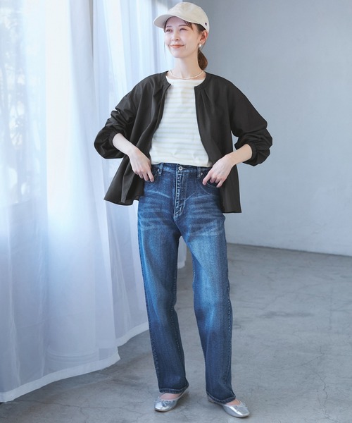 ROPE' PICNIC（ロペピクニック）の「【紫外線+近赤外線カット】ペプラムカーディガンブルゾン（ブルゾン・レディース・グレー/オフホワイト/ブラック・38）」の5枚目の写真