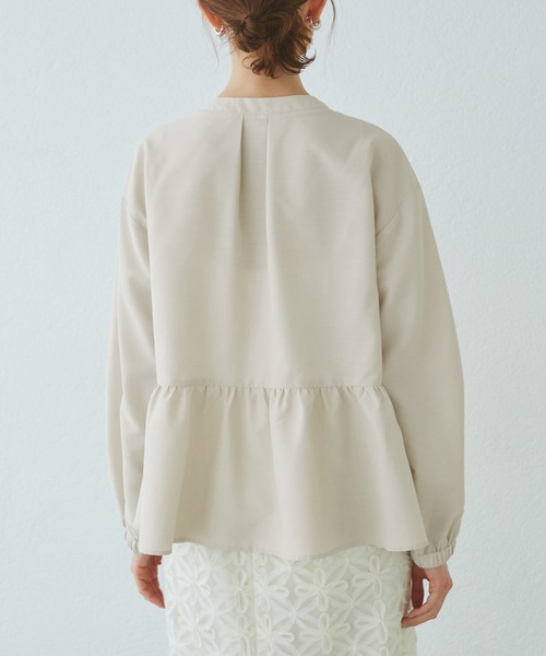 ROPE' PICNIC（ロペピクニック）の「【紫外線+近赤外線カット】ペプラムカーディガンブルゾン（ブルゾン・レディース・グレー/オフホワイト/ブラック・38）」の21枚目の写真