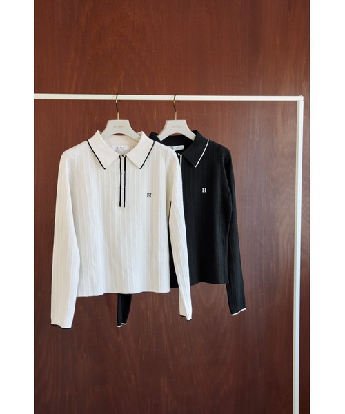 Her lip to（ハーリップトゥー）の「Pique Polo Knit Top（ニット