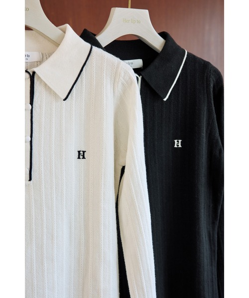 Her lip to（ハーリップトゥー）の「Pique Polo Knit Top（ニット