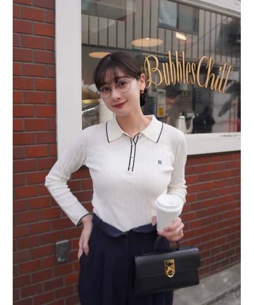 Her lip to（ハーリップトゥー）の「Pique Polo Knit Top（ニット