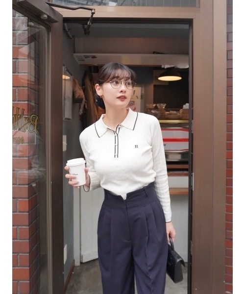 Her lip to（ハーリップトゥー）の「Pique Polo Knit Top（ニット