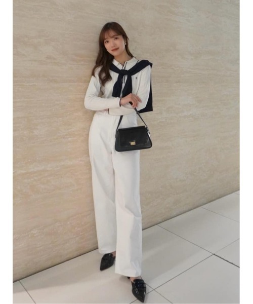 Her lip to(ハーリップトゥー)の「Pique Polo Knit Top(ニット/セーター・レディース・ホワイト/ブラック・FREE)」の21枚目の写真