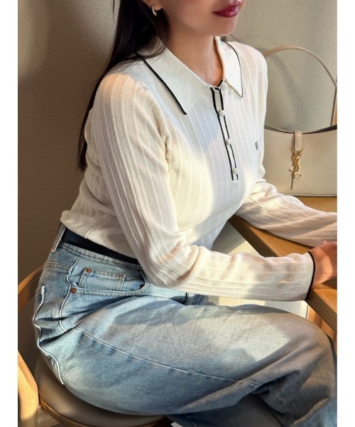 Her lip to（ハーリップトゥー）の「Pique Polo Knit Top（ニット