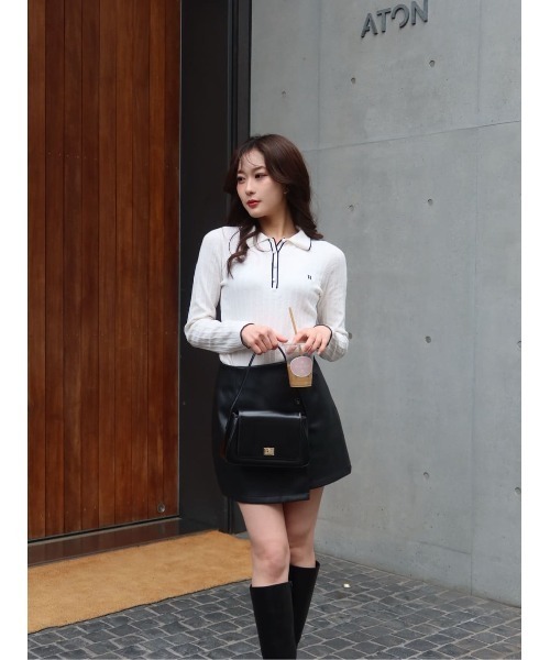 Her lip to（ハーリップトゥー）の「Pique Polo Knit Top（ニット