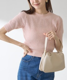 【ZOZO限定】モール糸畦編みハーフスリーブニット