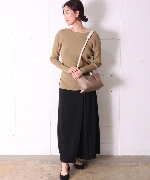 Legato Largo（レガートラルゴ）の「(LF)【Legato Largo】2ポケット 肩楽(かたらく) ナイロン ミニ ショルダーバッグ（ショルダーバッグ・レディース・ブラック/グレー/ライトブラウン/ネイビー・ONE SIZE）」の5枚目の写真