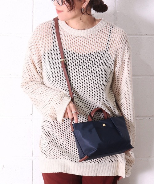 Legato Largo（レガートラルゴ）の「(LF)【Legato Largo】2ポケット 肩楽(かたらく) ナイロン ミニ ショルダーバッグ（ショルダーバッグ・レディース・ブラック/グレー/ライトブラウン/ネイビー・ONE SIZE）」の8枚目の写真