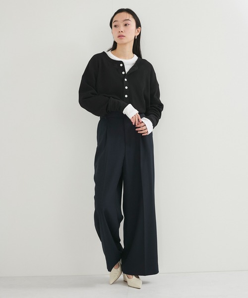 ADAM ET ROPE'（アダムエロペ）の「別注【Healthknit/ヘルスニット】2Pレイヤードヘンリープルオーバー（Tシャツ/カットソー・レディース・ブラック系その他2/ブルー系その他6/ブラック・FREE）」の12枚目の写真