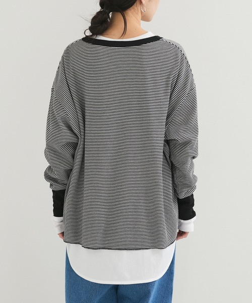 tシャツ 別注「Healthknit/ヘルスニット」2Pレイヤードヘンリープルオーバー レディース LE CERCLE par ropé(ル セルクル パー ロペ) / 別注【Healthknit
