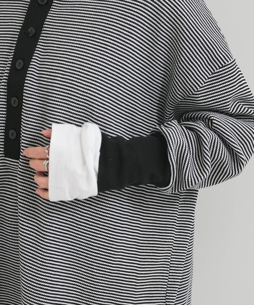 tシャツ 別注「Healthknit/ヘルスニット」2Pレイヤードヘンリープルオーバー レディース Healthknit tシャツ 別注「Healthknit/ヘルスニット」2P