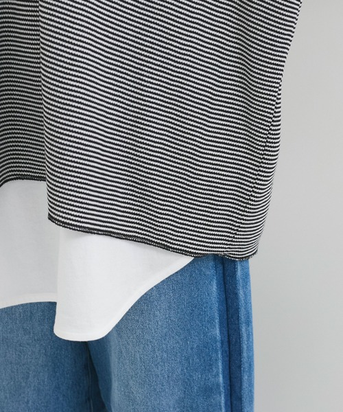 ADAM ET ROPE'（アダムエロペ）の「別注【Healthknit/ヘルスニット】2Pレイヤードヘンリープルオーバー（Tシャツ/カットソー・レディース・ブラック系その他2/ブルー系その他6/ブラック・FREE）」の22枚目の写真