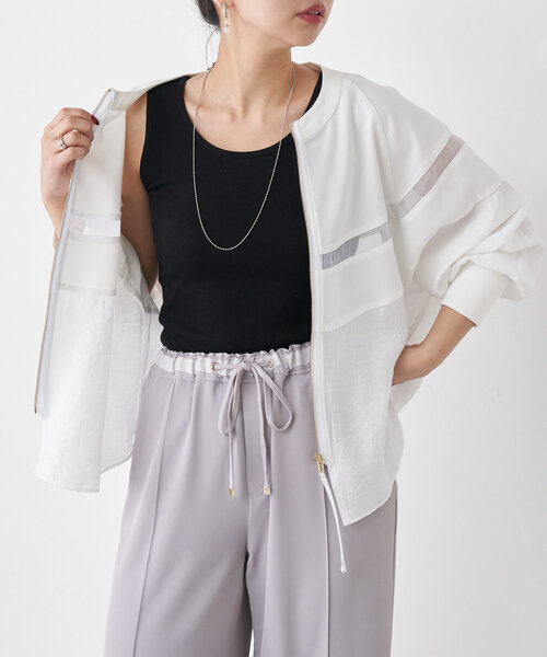 Jena espace merveilleux（ジェナ　エスパスメルヴェイユ）の「リブタンクトップ（キャミソール・レディース・ベージュ/ブラック/オフホワイト・FREE）」の8枚目の写真