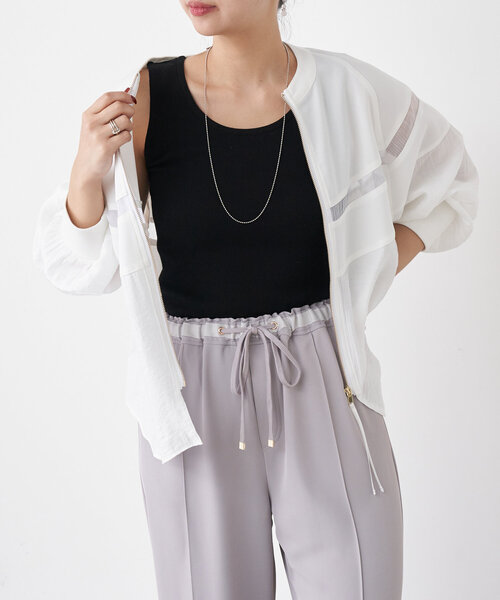 Jena espace merveilleux（ジェナ　エスパスメルヴェイユ）の「リブタンクトップ（キャミソール・レディース・ベージュ/ブラック/オフホワイト・FREE）」の9枚目の写真