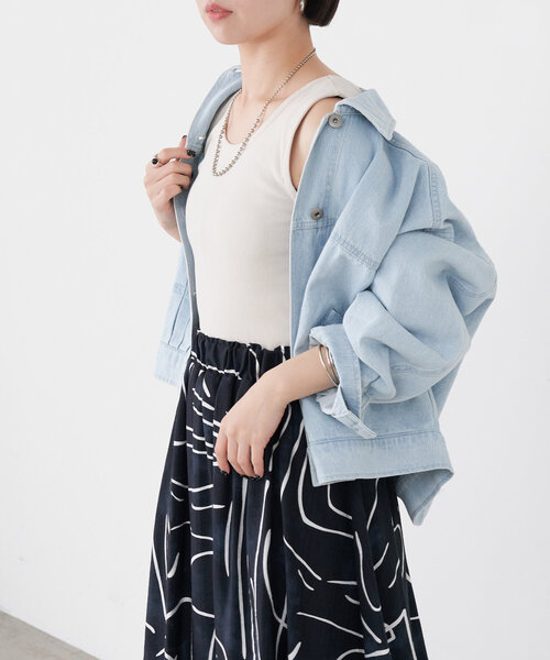 Jena espace merveilleux（ジェナ　エスパスメルヴェイユ）の「リブタンクトップ（キャミソール・レディース・ベージュ/ブラック/オフホワイト・FREE）」の12枚目の写真